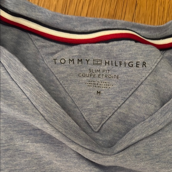 Tommy Hilfiger Men's Heather Blue T-Shirt Slim Fit M - Picture 4 of 5